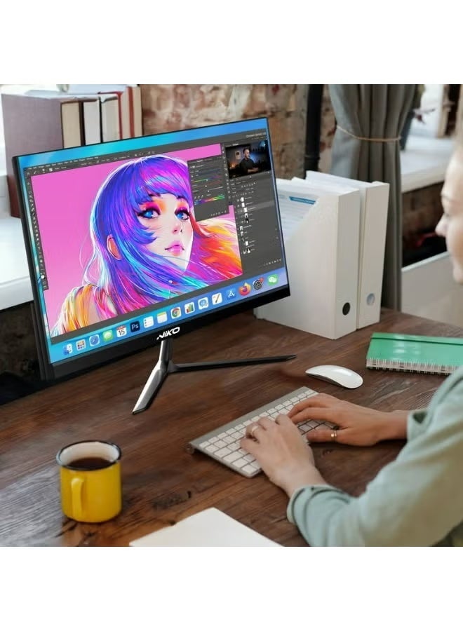 نيكو شاشة نيكو 22 بوصة FHD، لوحة IPS بمعدل تحديث 100 هرتز، دقة 1920×1080، شاشة LED فائقة النحافة مع منافذ HDMI وVGA، موديل 22NMSX - أسود. - Image 5