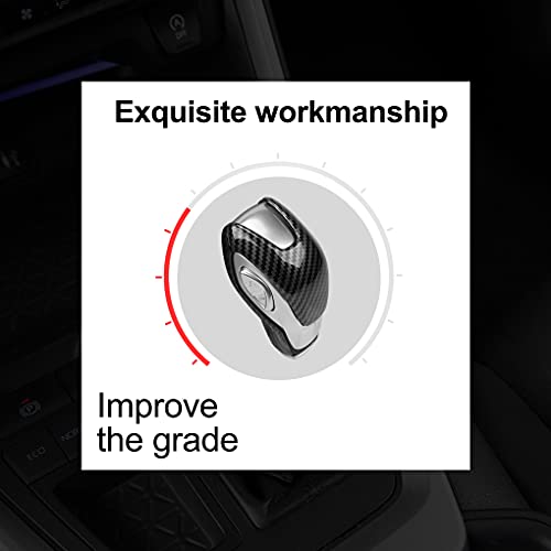 LDYFC Sport Style Carbon Fiber Print Auto Gear Shift Knob Cover for Ford EcoSport Escape Fusion C-Max Energi Wagon Fiesta Focus Transit Accessories (D) - Image 2