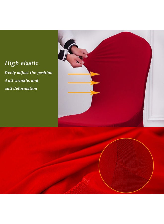 NIBEMINENT Stretchable Solid Chair Cover Red - Image 2