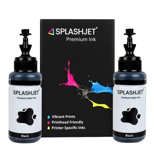 Splashjet T664 Black Compatible Refill Ink for Epson L130, L360, L380, L361, L565, L210, L220, L310, L350, L355, L365, L385, L550, L555, L605, L1300 Printer - (70g x 2 Bottle) Black - 501757 - Image 2