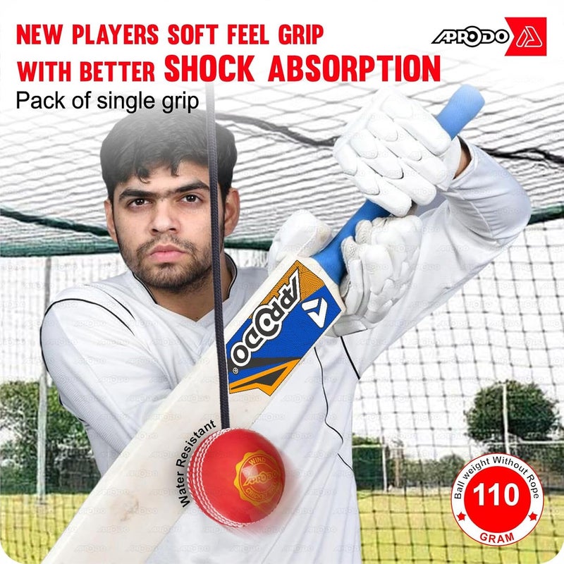 Aprodo Synthetic I Ball with a Cord Cricket Hanging Durable Recommended for Practice Traning, Knocking with Rope Threaded in Seam (Red-Hanging Ball) - Image 5