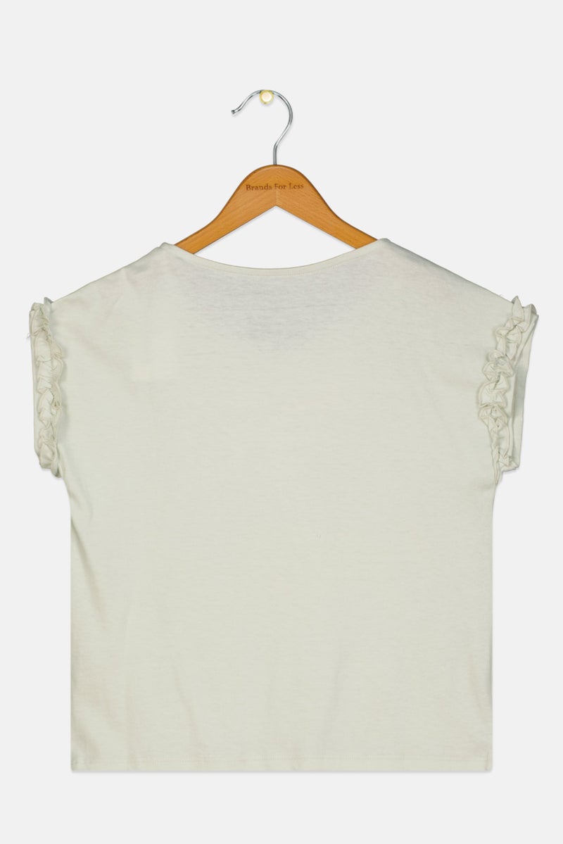 LUCKY BRAND Kids Girl Graphic Print Top, Mint Green - Image 2