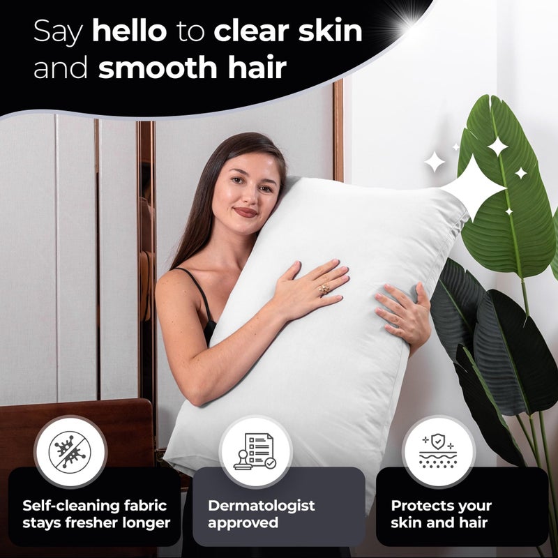 Silvery Silver Infused Bed Sheets Set - Ultra-Soft Temperature-Regulating Fabric with Self-Cleaning Technologyâ„¢ That Stays Fresh 3X Longer for Hygienic Sleep - Image 4