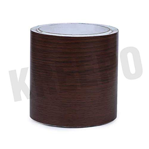 KREEPO Waterproof Waist Line Wall Sticker Self Adhesive Baseboard Wallpaper Border Roll Decals Home Decor Film (Size 4Inch x 40m) (Wood-8) - Image 1
