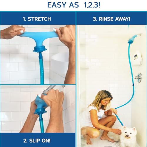Rinseroo Dog Spot Washer – 6ft Slip-On Shower Hose for Easy Pet Rinsing, Fits Showerheads Up to 4” – Stress-Free Way to Clean Dogs Without a Full Bath, Shark Tank Product (Not for Tubs) - Image 5