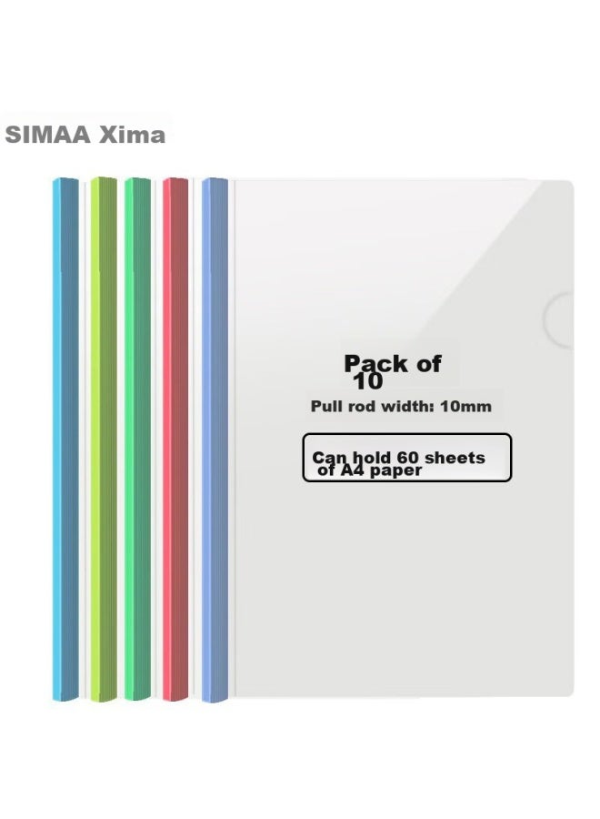 Simaa 10 A4 ملفات مجلدات شفافة ملونة مع قضبان سحب، مجلدات السيرة الذاتية التقارير، تخزين امتحانات الطلاب، منظم وثائق الاجتماعات، قرطاسية مكتب فحص المنتجات 6755 - Image 3