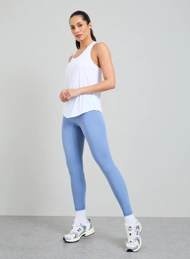 Take Two White Racerback Activewear Tank Top