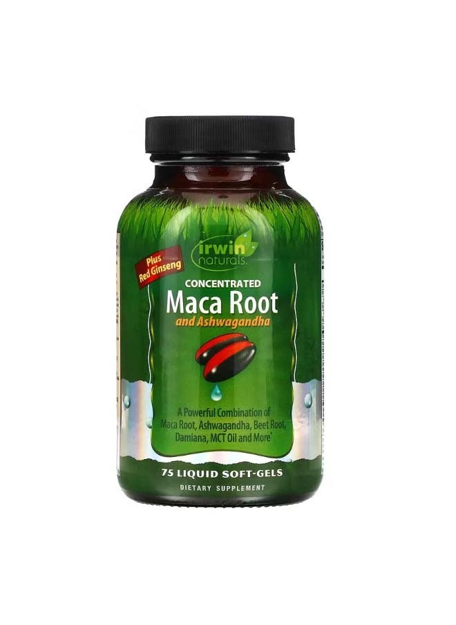 Irwin Naturals Concentrated Maca Root and Ashwagandha 75 Liquid SoftGels  - Image 1