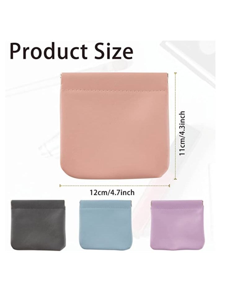 4pcs Lambskin Pocket Cosmetic Bag Waterproof Portable Small Makeup Bag No Zipper Self closing Small Makeup Pouch for Women Mini Makeup Bag Travel Storage for Cosmetics Headphones Jewelry - Image 2