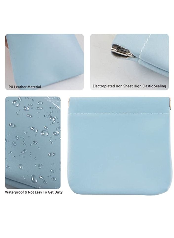 4pcs Lambskin Pocket Cosmetic Bag Waterproof Portable Small Makeup Bag No Zipper Self closing Small Makeup Pouch for Women Mini Makeup Bag Travel Storage for Cosmetics Headphones Jewelry - Image 5