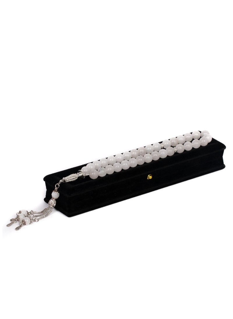 RS Dark pearl agate stone rosary 10ml  - Image 1