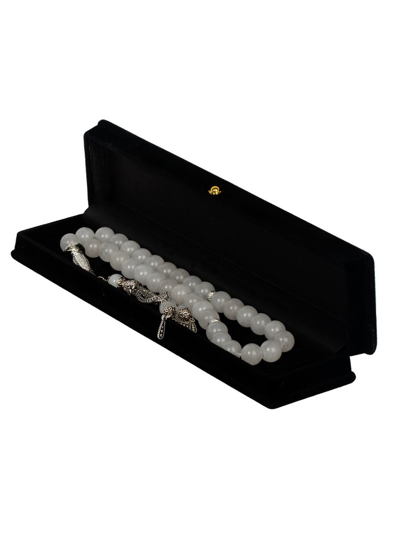 RS Dark pearl agate stone rosary 10ml  - Image 5