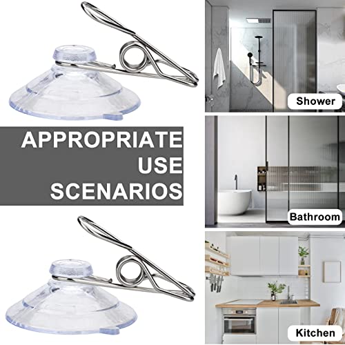 AccEncyc 24Pcs Suction Cup Clips for Windows 2" Suction Clips Clear Suction Cup Clamp Holder Suction Cup with Spring Clamps Sucker clamp Clip Window Swivel Clip with Suction Cup - Image 3