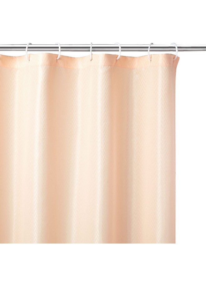 Encasa XO Shower Curtain Waterproof | ZZ Peach Bathroom Curtains for Women & Men with 10 Hooks | Easy Installation | Quick-Drying Curtains | (183x213 cm) - Image 3