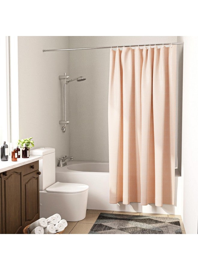 Encasa XO Shower Curtain Waterproof | ZZ Peach Bathroom Curtains for Women & Men with 10 Hooks | Easy Installation | Quick-Drying Curtains | (183x213 cm) - Image 4