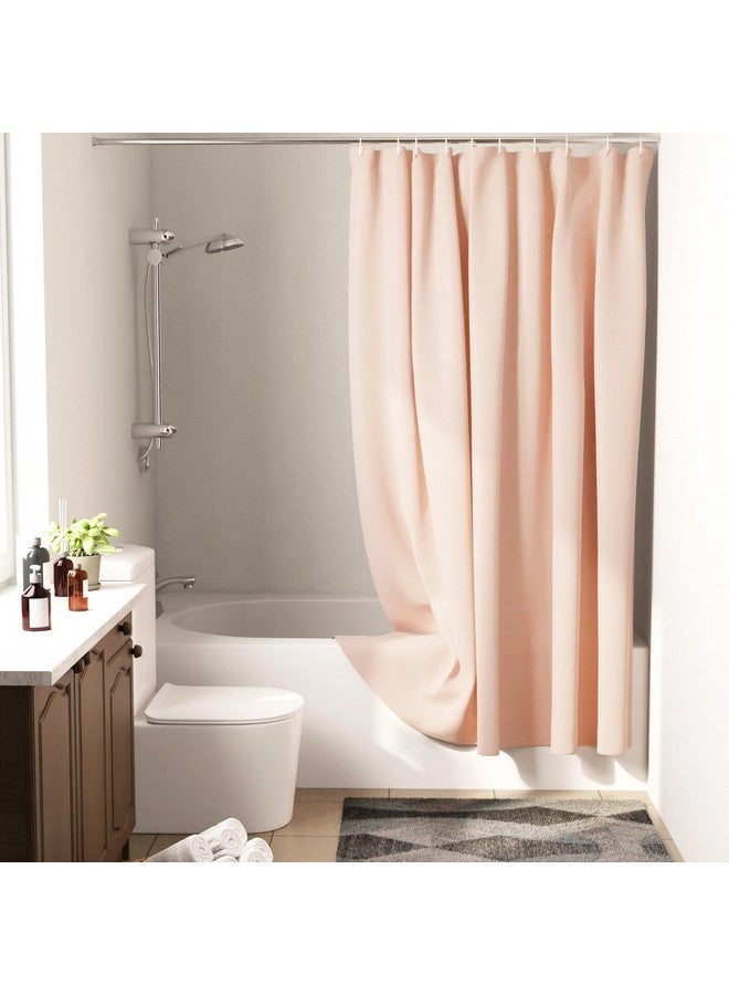Encasa XO Shower Curtain Waterproof | ZZ Peach Bathroom Curtains for Women & Men with 10 Hooks | Easy Installation | Quick-Drying Curtains | (183x213 cm) - Image 1