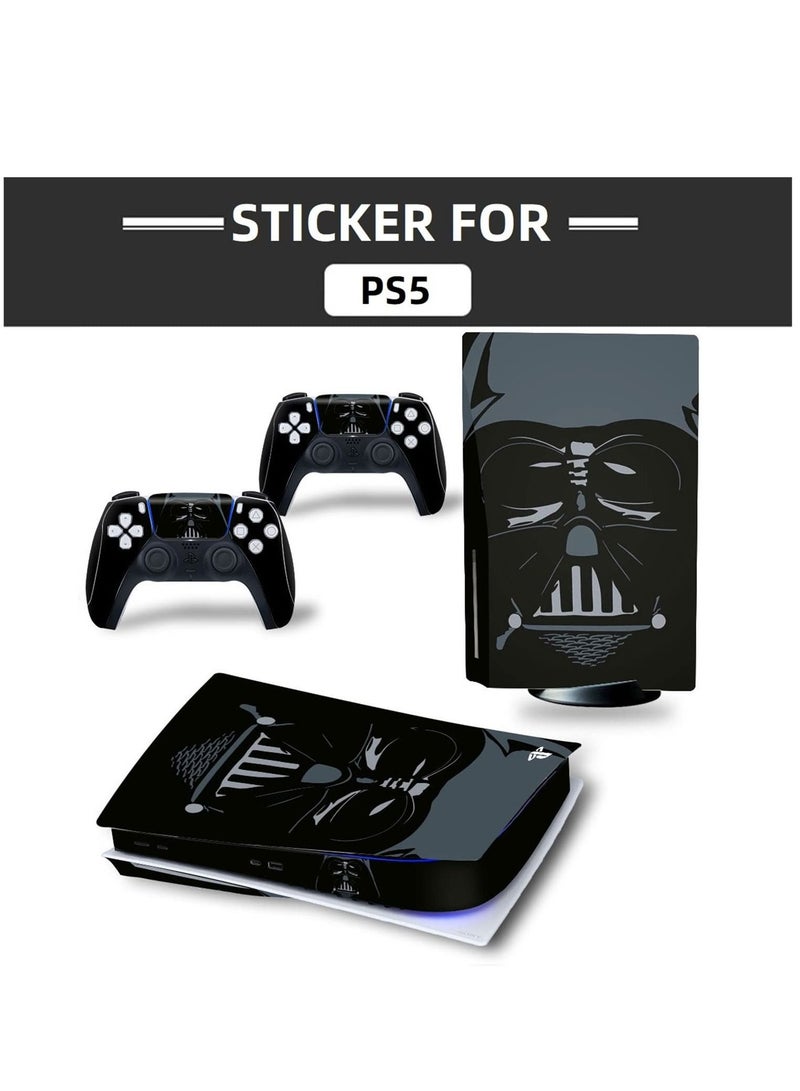 Skin Set Protective Vinyl Decal Stickers Wrap Cover Full Body Protective Film for Playstation 5 Console and 2 Controllers (CD-Driver Console Edition) (e001) - Image 5