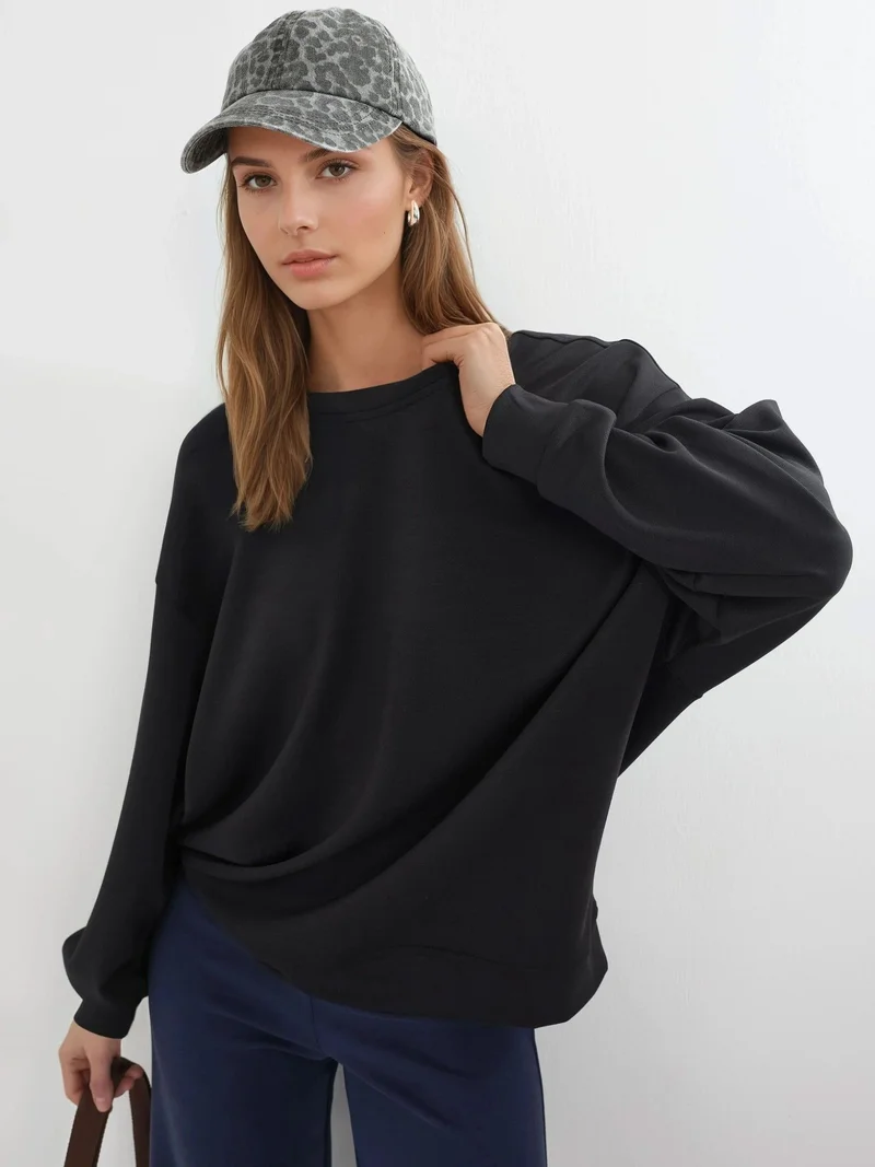 Busem BUSEM Relaxed Fit Crew Neck Knitted Sweatshirt