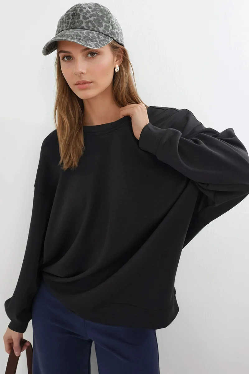 Busem BUSEM Relaxed Fit Crew Neck Knitted Sweatshirt