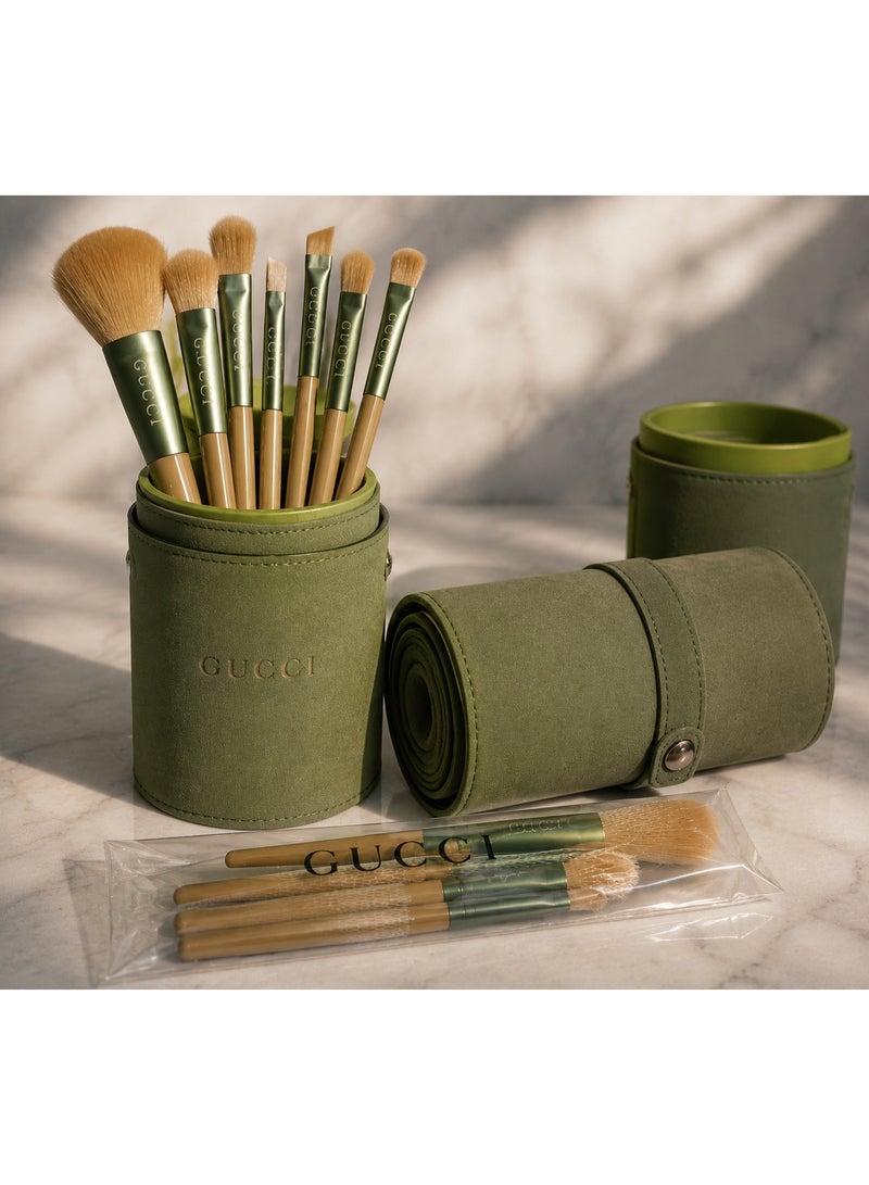 Gucci Makeup Brush Set 10Pcs – Professional Face & Eye Makeup Brushes with Travel Case, Foundation, Powder, Blending & Beauty Brush Kit - Image 2