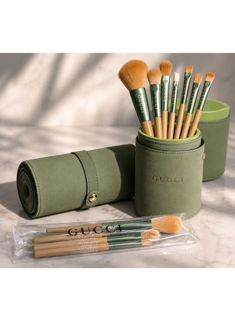 Gucci Makeup Brush Set 10Pcs – Professional Face & Eye Makeup Brushes with Travel Case, Foundation, Powder, Blending & Beauty Brush Kit - Image 1