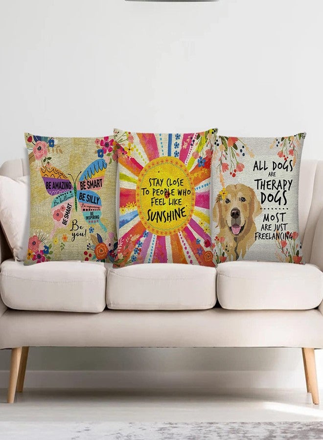 Littlefa Inspiring Gifts Cute Colour Sunshine Throw Pillow Cover Sunshine Cushion Cover Decorative Pillowcase Living Room Bedroom Decor for Girls Friends Daughter Niece Women - Stay Close - Image 5