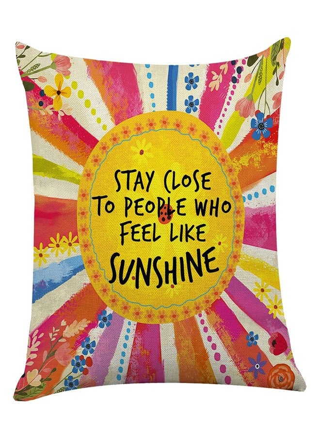Littlefa Inspiring Gifts Cute Colour Sunshine Throw Pillow Cover Sunshine Cushion Cover Decorative Pillowcase Living Room Bedroom Decor for Girls Friends Daughter Niece Women - Stay Close - Image 1