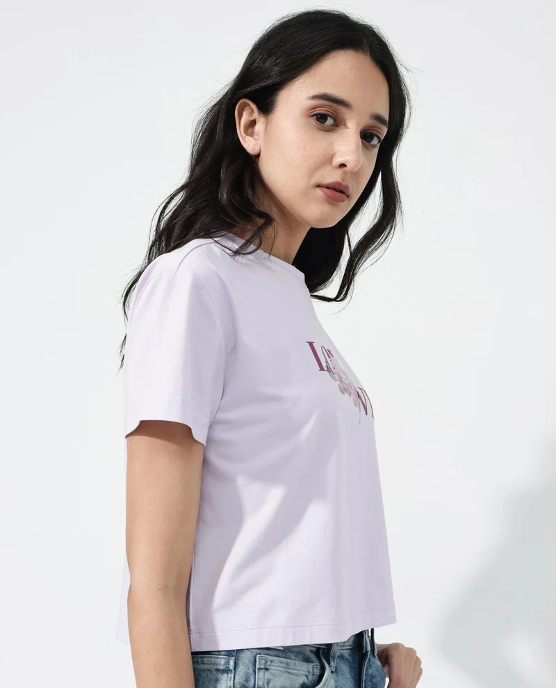 Rareism Women's Graphic Printed T-Shirt