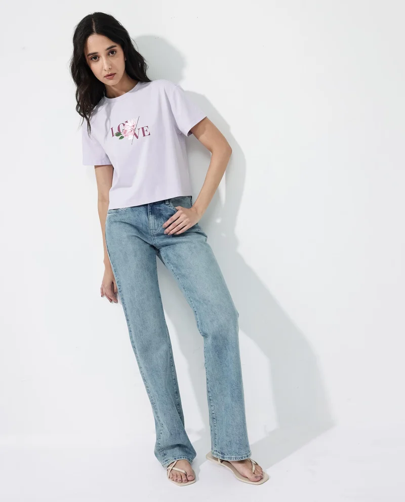 Rareism Women's Graphic Printed T-Shirt