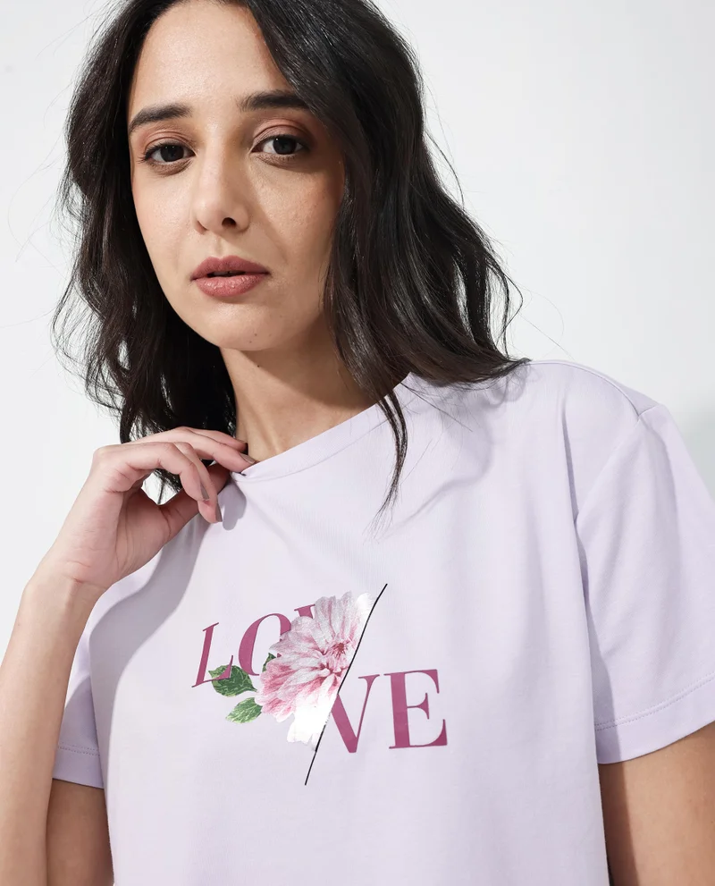 Rareism Women's Graphic Printed T-Shirt