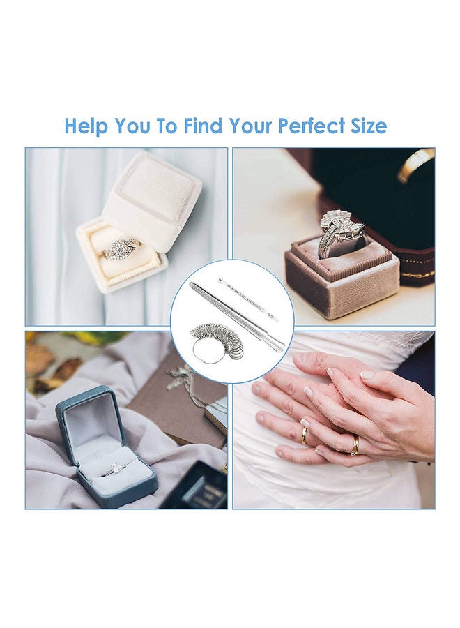 Gauge And Ruler For Ring Size Measurement Set Silver - Image 4