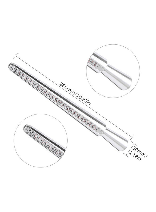 Gauge And Ruler For Ring Size Measurement Set Silver - Image 5