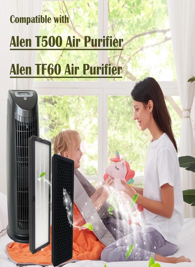 DAODEFUL T500 Replacement Filter for Alen T500 TF60 Air Purifier, Include 2 Pack H13 HEPA and 4 Pack Activated Carbon Filter - Image 2