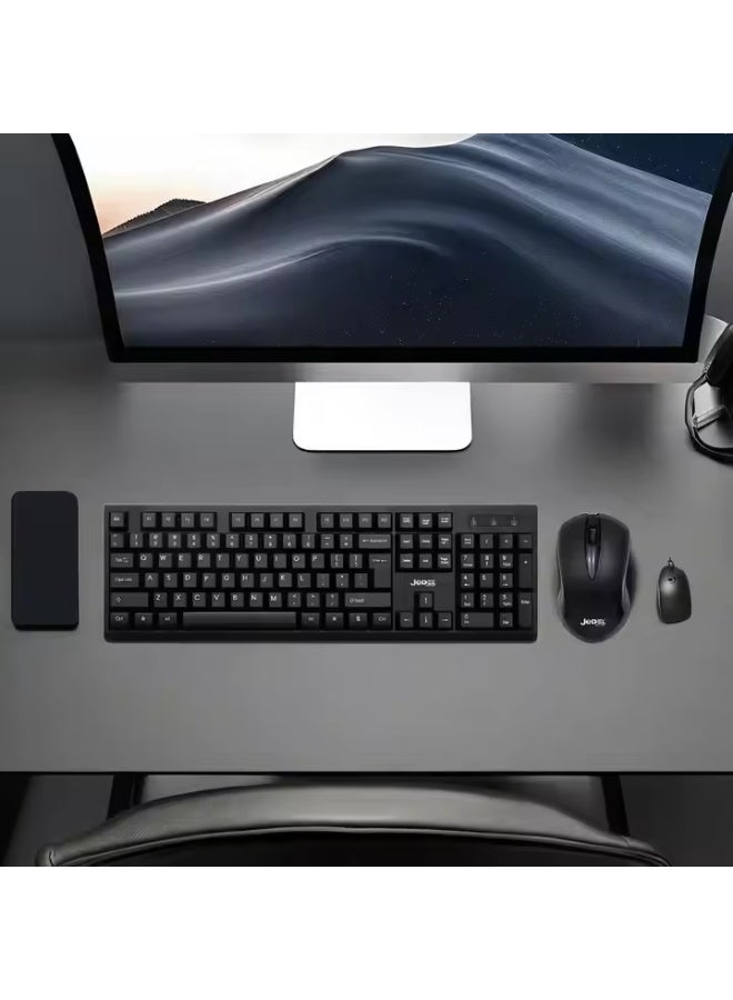 جي ديل طقم لوحة مفاتيح وماوس لاسلكي Jedel WS736 يدعم تخطيطات لغات متعددة، مناسب للمكاتب - Image 2