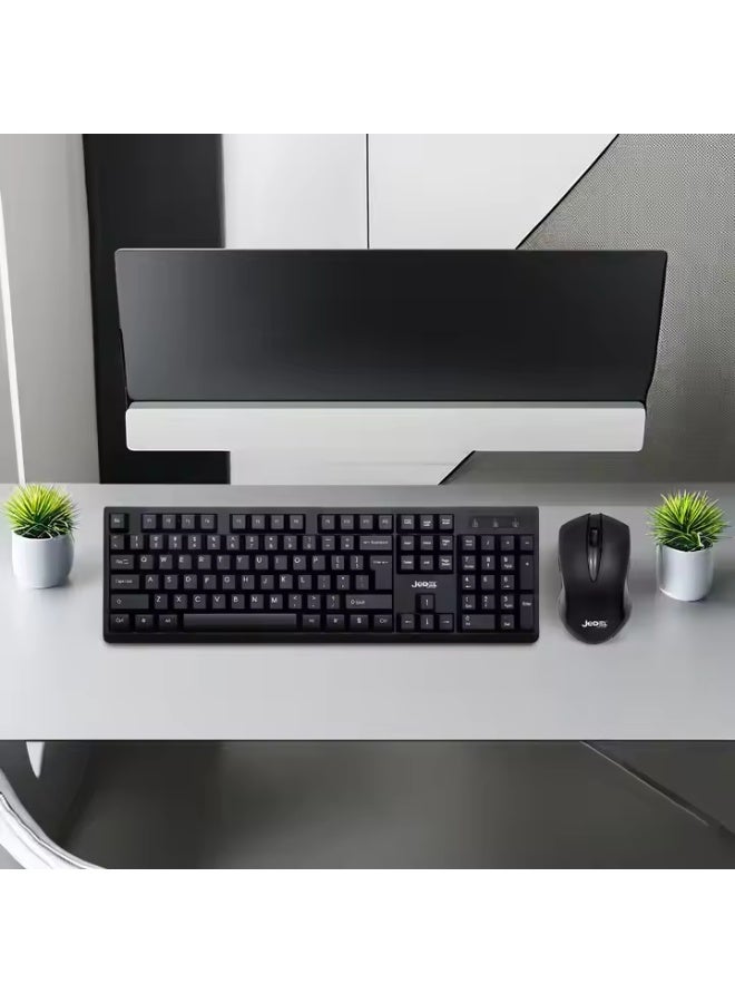 جي ديل طقم لوحة مفاتيح وماوس لاسلكي Jedel WS736 يدعم تخطيطات لغات متعددة، مناسب للمكاتب - Image 5