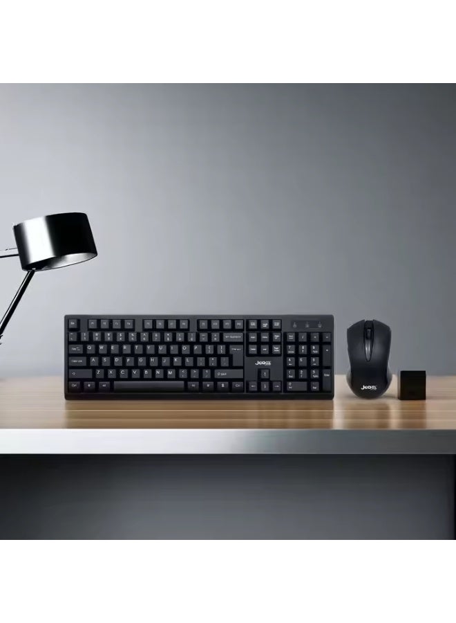 جي ديل طقم لوحة مفاتيح وماوس لاسلكي Jedel WS736 يدعم تخطيطات لغات متعددة، مناسب للمكاتب - Image 3