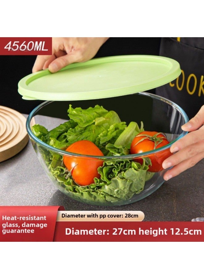 Glass Basin And Basin Tempered Glass Heat-resistant Non-stick Thickened Large Capacity Egg Baking Salad Bowl Glass Manufacturers-Specifications:4560ml With Lid-Color:Thickened Tempered Glass - Image 4