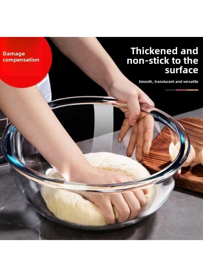 Glass Basin And Basin Tempered Glass Heat-resistant Non-stick Thickened Large Capacity Egg Baking Salad Bowl Glass Manufacturers-Specifications:4560ml With Lid-Color:Thickened Tempered Glass - Image 2