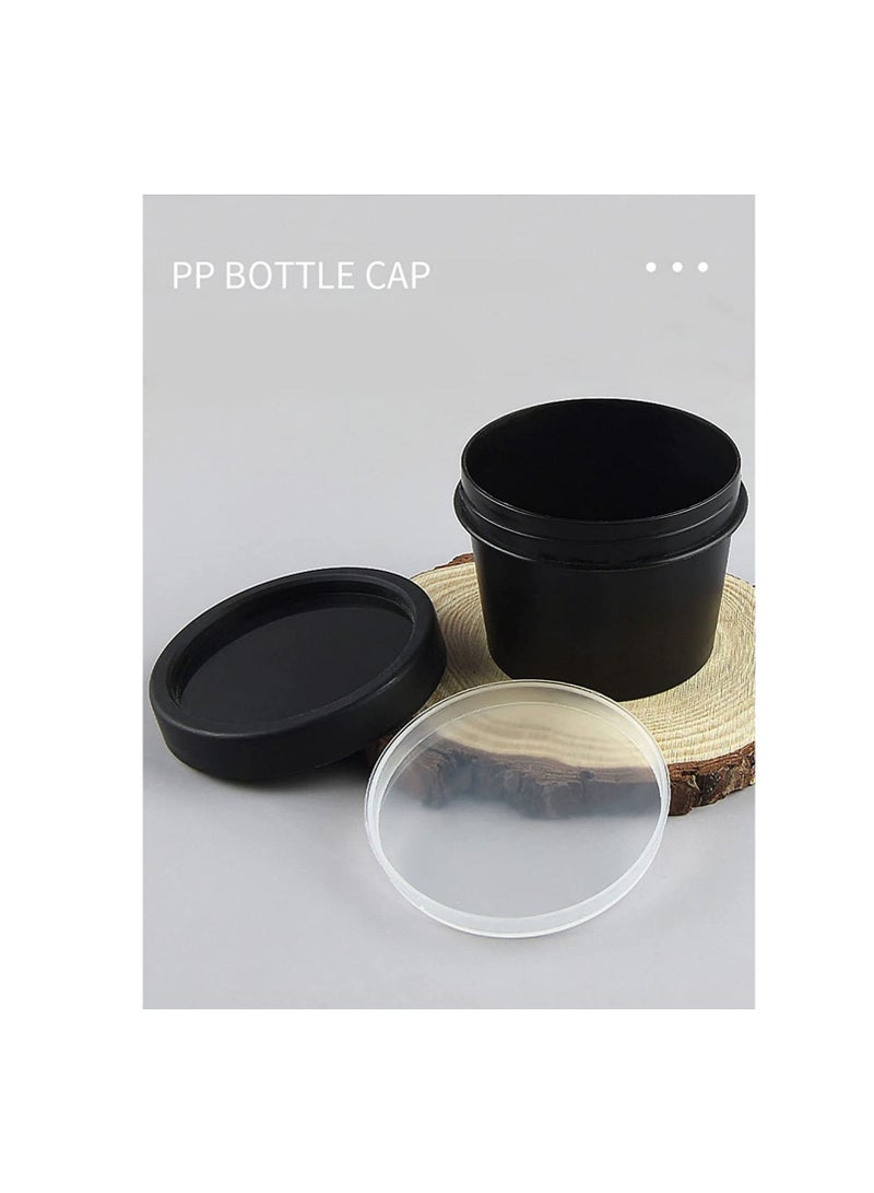 SYOSI برطمانات مستحضرات تجميل فارغة مانعة للتسرب، حاوية بلاستيكية واسعة الفم مع أغطية مقببة لمنتجات التجميل، أو صنع الوحل بنفسك أو تخزين المكياج أثناء السفر، خالية من مادة BPA بنسبة 100%، 10 قطع، أسود، 3.4 أونصة، 100 جرام - Image 3