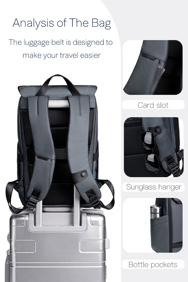 ARCTIC HUNTER College Laptop Bag, Business Travel Durable Work Backpack with Laptop Compartment for Men, Grey - Image 5