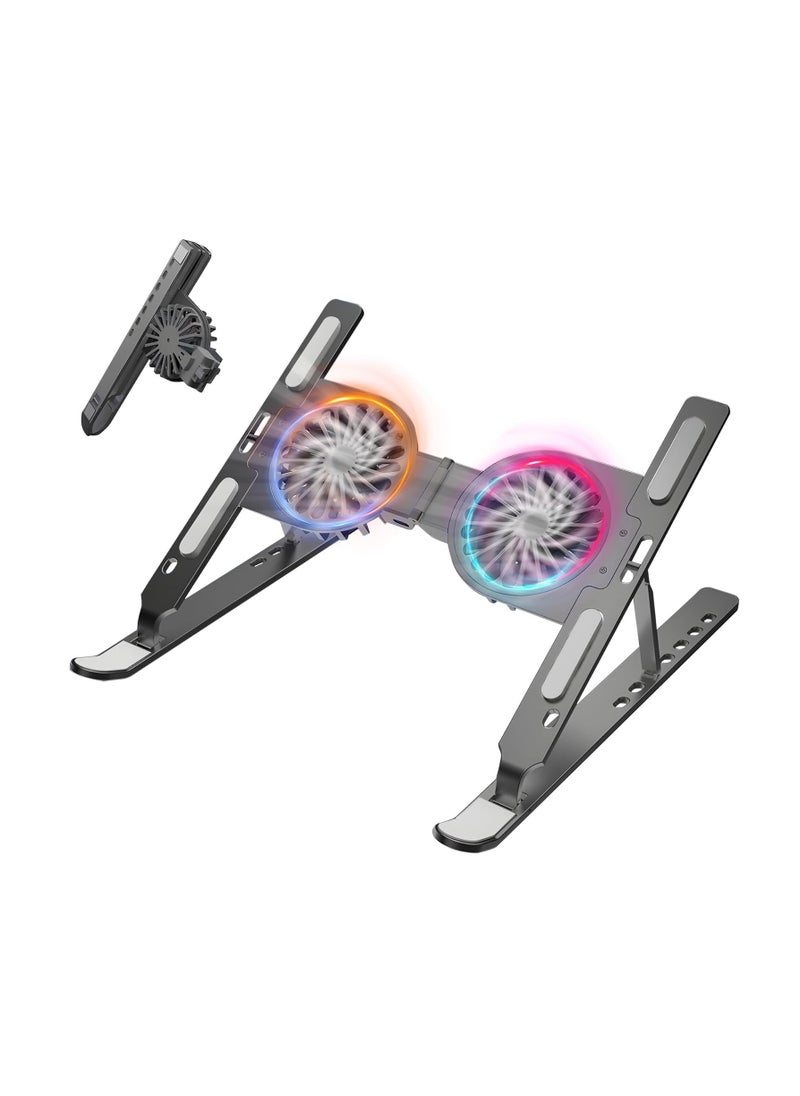 Generic "Laptop Cooling Stand, Large Airflow Cooling Fan, Two Airflow Levels, Powered by USB Port, LED Lights, Two Large Cooling Fans, Laptop Stand, Computer Stand, Cooling Stand, Adjustable Height, Elevated"  - Image 1