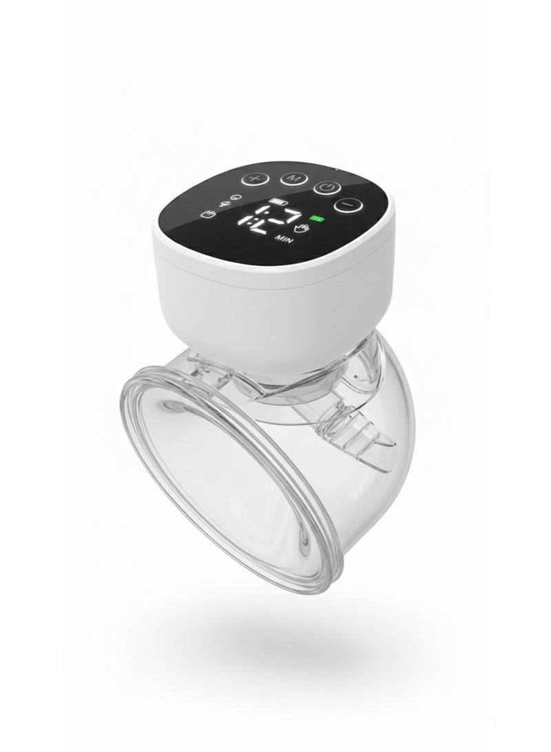 مضخة ثدي كهربائية قابلة للارتداء (Wearable Electric Breast Pump) - لون أسود فاخر، تصميم بدون استخدام اليدين - صامتة ومزودة بشاشة LED ذكية للتحكم السهل - آمنة ومضادة للارتجاع. - Image 1