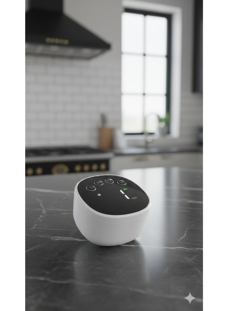 مضخة ثدي كهربائية قابلة للارتداء (Wearable Electric Breast Pump) - لون أسود فاخر، تصميم بدون استخدام اليدين - صامتة ومزودة بشاشة LED ذكية للتحكم السهل - آمنة ومضادة للارتجاع. - Image 3