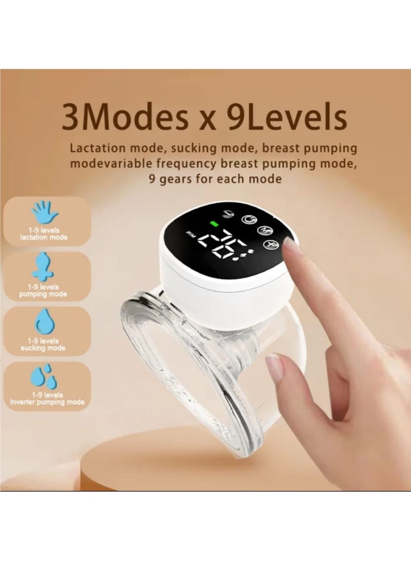 مضخة ثدي كهربائية قابلة للارتداء (Wearable Electric Breast Pump) - لون أسود فاخر، تصميم بدون استخدام اليدين - صامتة ومزودة بشاشة LED ذكية للتحكم السهل - آمنة ومضادة للارتجاع. - Image 5
