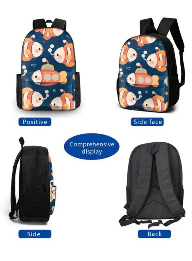 [Super new special offer] Cartoon theme bag three-piece set | double-shoulder + hand-held + storage pen bag | gift self-use good-looking - 422  - Image 3