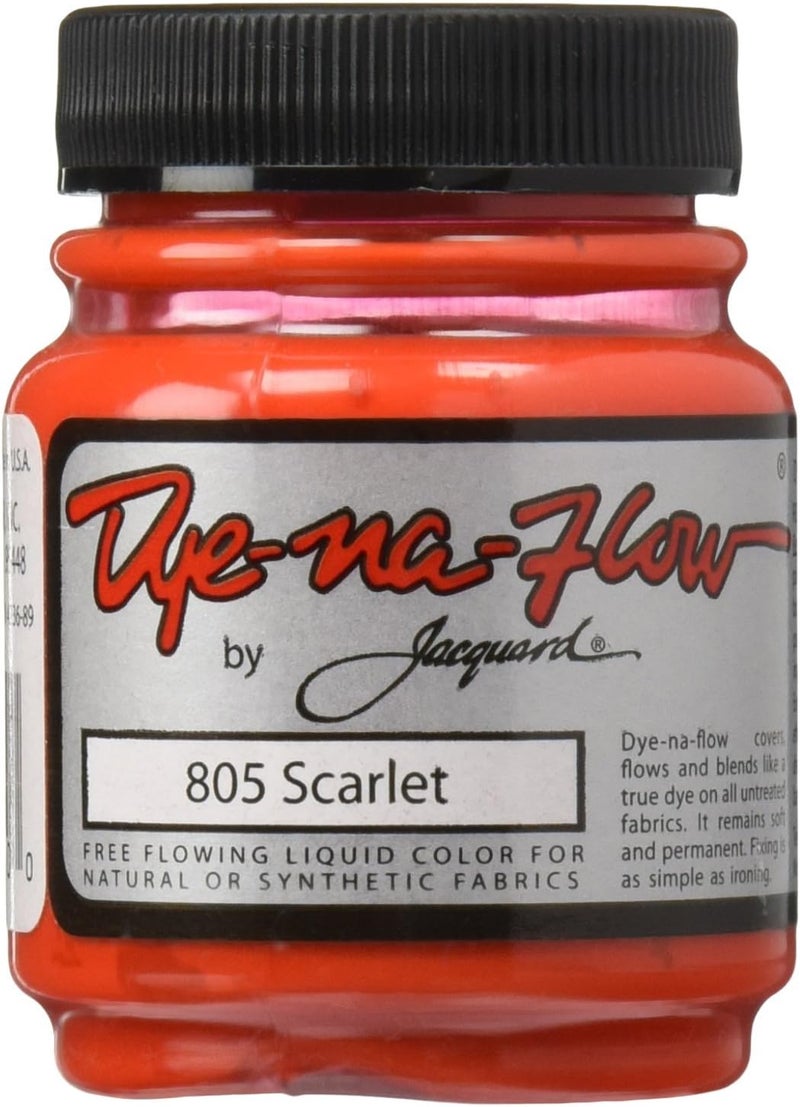 Jacquard Dye-Na-Flow Liquid Fabric Color, 2.25 oz, Scarlet - Image 1