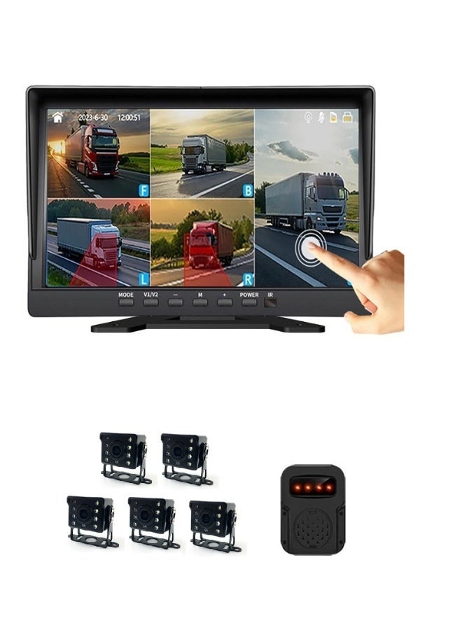 10.1 inch 5 channel 1080P Dash Camera with BSD Sound & Light Alarm for Trucks Bus Dashcam - Image 1
