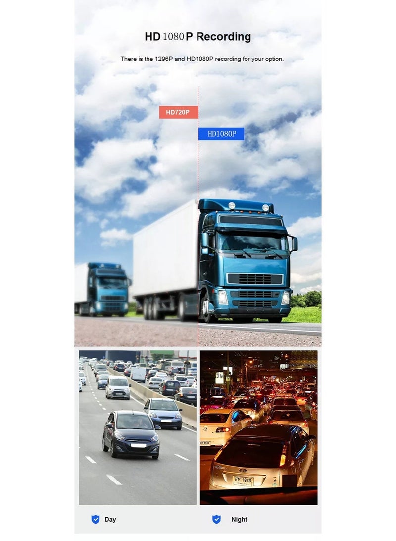 10.1 inch 5 channel 1080P Dash Camera with BSD Sound & Light Alarm for Trucks Bus Dashcam - Image 5