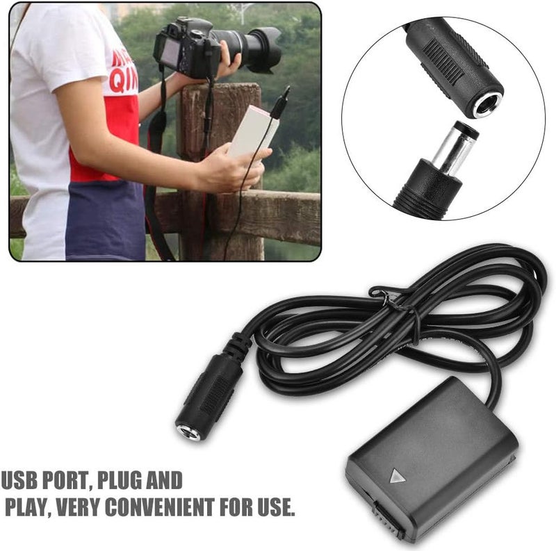 كلاراكو محول بطارية افتراضية USB A6300 A5000، محول بطارية وهمية NP FW50 لسلسلة NEX 3 و5 و6 و7، وسلسلة Alpha 7، وA33 وA35 وA37 وA55 - Image 2