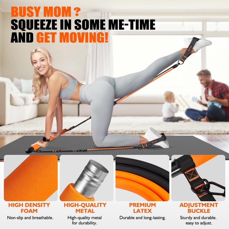 KUTIZE Pilates Bar Kit with Resistance Bands, Pilates Equipment, Multifunctional Resistance Bands with Bar for Women & Men, Home Gym Strength Training Equipment for Hip, Back, Arm, Full-Body Workouts - Image 3